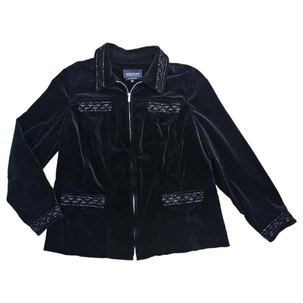Jones New York velvet beaded jacket.